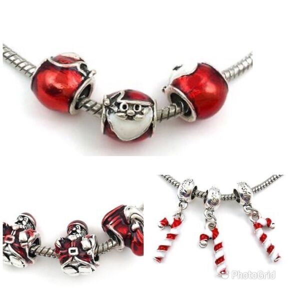 Set of 3 Sliding Christmas Charms - Picture 1 of 9